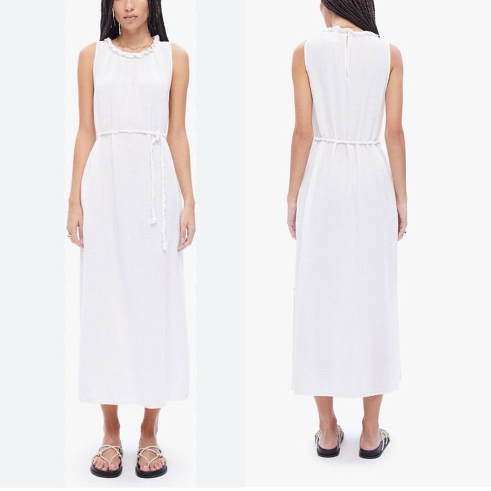 Xirena Etta Gauze Cotton Midi Dress NWT XS| White Boho Minimal Summer